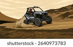 Side by side Vehicle Racing on Forest Track illustration vector art