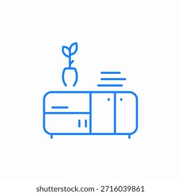 Vector de signo de icono de gabinete lateral