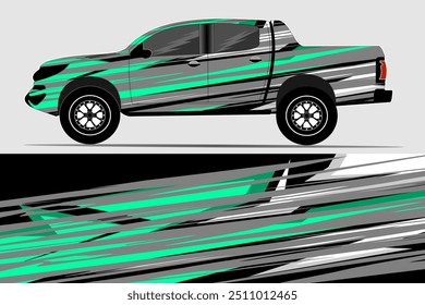 Side car body vector sticker. Grunge stripes Vehicle vector stickers for both parts, Truck Racing Rally Stripes