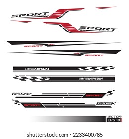 Side car body vector stripes decal. Vehicle vector Decal Stripes for the both parts, Racing Rally Stripes, Auto Racing Stripes Stickers