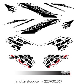 Side car body vector stripes decal. Vehicle vector Decal Stripes for the both parts, Racing Rally Stripes, Auto Racing Stripes Stickers
