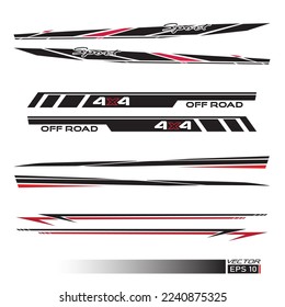 Side car body vector stripes decal. Vehicle vector Decal Stripes for the both parts, Racing Rally Stripes, Auto Racing Stripes Stickers