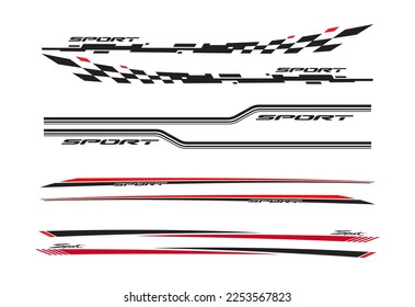 Side car body vector stripes decal. Vehicle vector Decal Stripes for the both parts, Racing Rally Stripes, Auto Racing Stripes Stickers