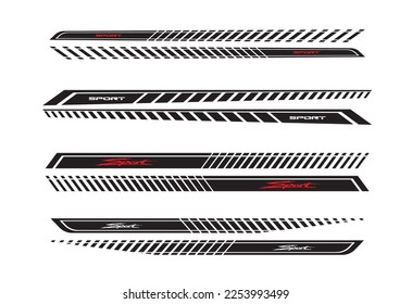 Side car body vector stripes decal. Vehicle vector Decal Stripes for the both parts, Racing Rally Stripes, Auto Racing Stripes Stickers