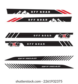 Side car body vector stripes decal. Vehicle vector Decal Stripes for the both parts, Racing Rally Stripes, Auto Racing Stripes Stickers