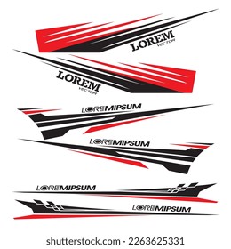 Side car body vector stripes decal. Vehicle vector Decal Stripes for the both parts, Racing Rally Stripes, Auto Racing Stripes Stickers