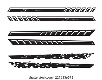 Side car body vector stripes decal. Vehicle vector Decal Stripes for the both parts, Racing Rally Stripes, Auto Racing Stripes Stickers