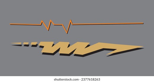 Decal de rayas vectoriales del cuerpo lateral del coche. Vector de vehículo Bandas Decales para ambas partes, Racing Rally Stripes, Auto Racing Stripes Stickers Cutting tribal y caricatura