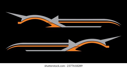 Side car body vector stripes decal. Vehicle vector Decal Stripes for the both parts, Racing Rally Stripes, Auto Racing Stripes Stickers Cutting tribal and cartoon