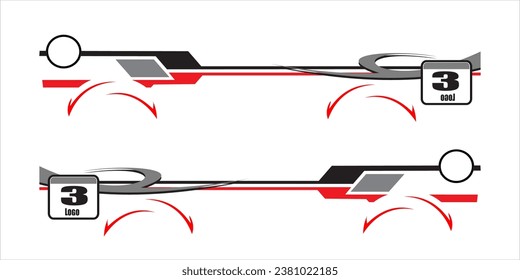 Side car body vector stripes decal. Vehicle vector Decal Stripes for the both parts, Racing Rally Stripes, Auto Racing Stripes Stickers Cutting tribal and cartoon