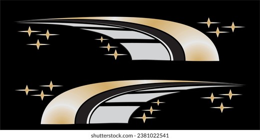 Side car body vector stripes decal. Vehicle vector Decal Stripes for the both parts, Racing Rally Stripes, Auto Racing Stripes Stickers Cutting tribal and cartoon
