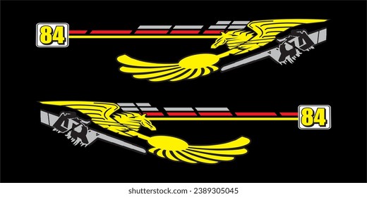 Side car body vector stripes decal. Vehicle vector Decal Stripes for the both parts, Racing Rally Stripes, Auto Racing Stripes Stickers Cutting tribal and cartoon