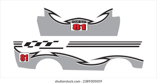 Side car body vector stripes decal. Vehicle vector Decal Stripes for the both parts, Racing Rally Stripes, Auto Racing Stripes Stickers Cutting tribal and cartoon