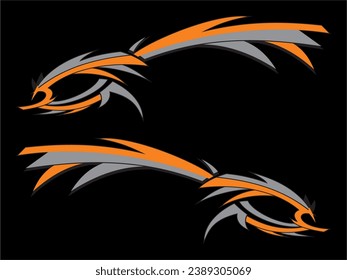 Side car body vector stripes decal. Vehicle vector Decal Stripes for the both parts, Racing Rally Stripes, Auto Racing Stripes Stickers Cutting tribal and cartoon