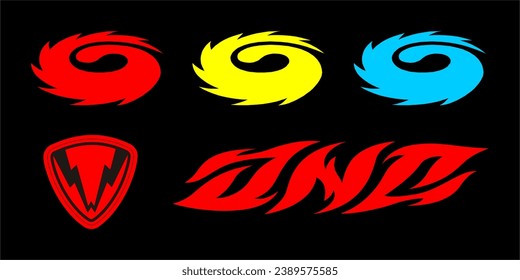 Decal de rayas vectoriales del cuerpo lateral del coche. Vector de vehículo Bandas Decales para ambas partes, Racing Rally Stripes, Auto Racing Stripes Stickers Cutting tribal y caricatura