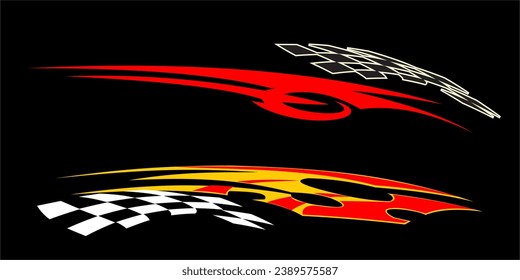 Side car body vector stripes decal. Vehicle vector Decal Stripes for the both parts, Racing Rally Stripes, Auto Racing Stripes Stickers Cutting tribal and cartoon