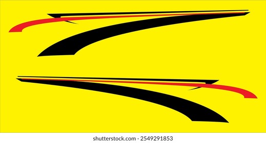 Decalque de listras de vetor de corpo de carro lateral. Veículo vetor Decal Stripes para as duas partes, Racing Rally Stripes, Auto Racing Stripes Adesivos Corte tribal e cartoon