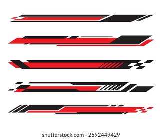 Side car body vector stripes decal. Vehicle vector decal stripes for the both parts