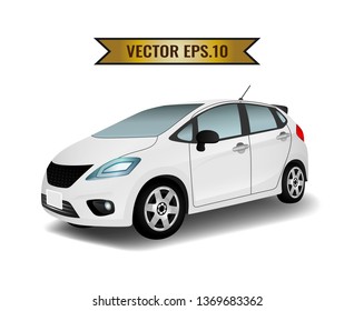 Side of the car isolated on the background. Ready to apply to your design. Vector illustration.