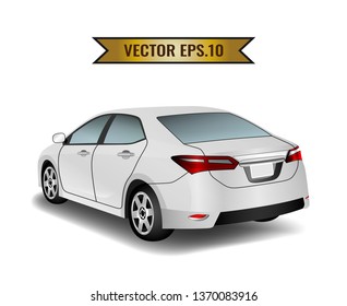 Side of the car isolated on the background. Ready to apply to your design. Vector illustration.