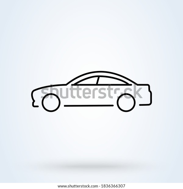 side car sign line icon or logo. Universal\
car concept. vector linear\
illustration.
