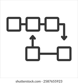 Side Chain Outline Icon Vector Illustration