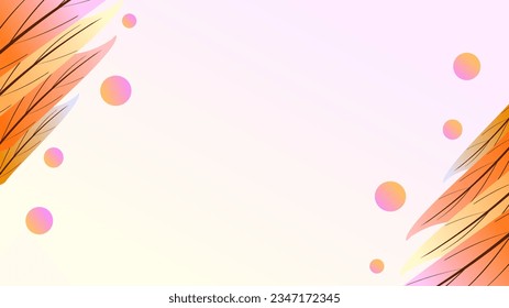 Side colorful multicolor gradient autumn leaves frames copy space background