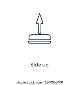 Side up concept line icon. Linear Side up concept outline symbol design. This simple element illustration can be used for web and mobile UI/UX.