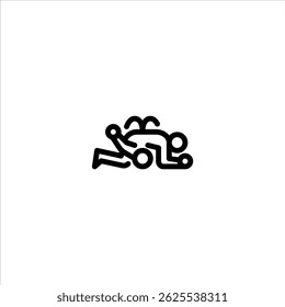 side control outline icon. MMA move line art illustration.