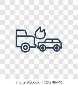 Side crash icon. Trendy linear Side crash logo concept on transparent background from Insurance collection