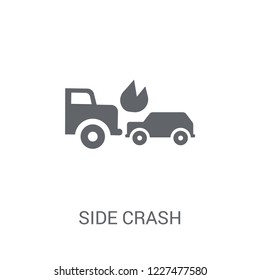 Side crash icon. Trendy Side crash logo concept on white background from Insurance collection. Suitable for use on web apps, mobile apps and print media.