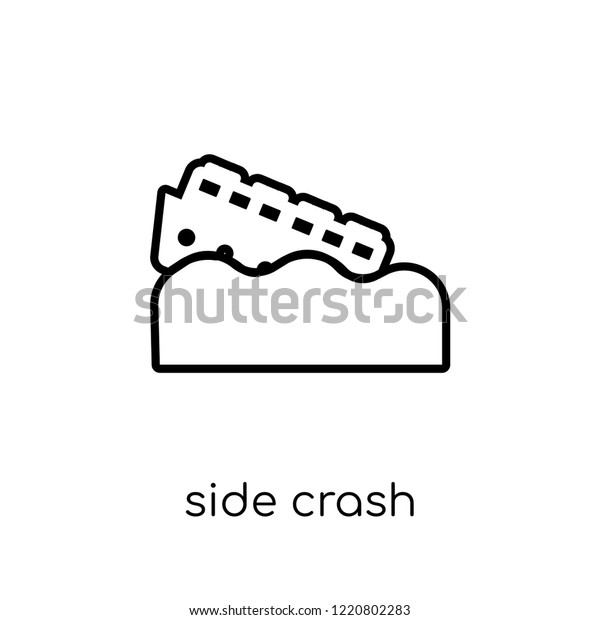 Side crash icon.\
Trendy modern flat linear vector Side crash icon on white\
background from thin line Insurance collection, editable outline\
stroke vector\
illustration