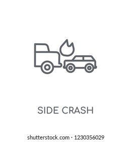 Side crash linear icon. Modern outline Side crash logo concept on white background from Insurance collection. Suitable for use on web apps, mobile apps and print media.