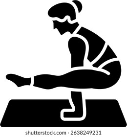 Side Crow Pose Icon Glyph Vector Illustration