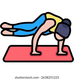 Side Crow Pose Icon Lineal Color Vector Illustration