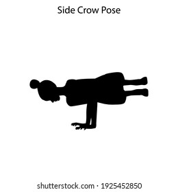 Side crow pose yoga workout silhouette