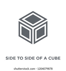 Side to side of a cube icon. Side to side of a cube design concept from Geometry collection. Simple element vector illustration on white background.