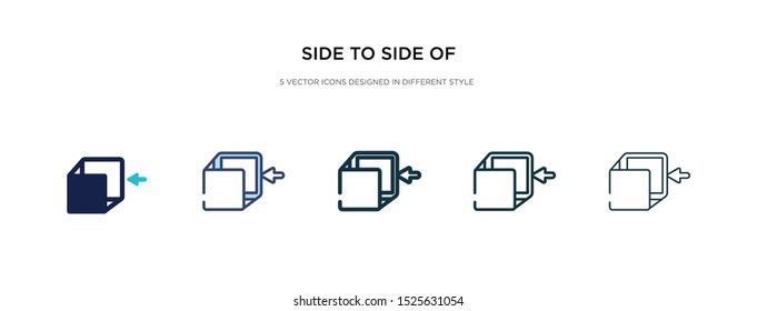 side to side of a cube icon in different style vector illustration. two colored and black side to of a cube vector icons designed in filled, outline, line and stroke style can be used for web,