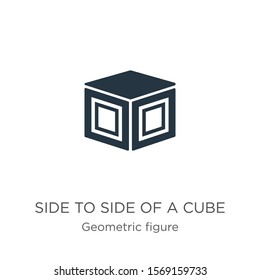 Side to side of a cube icon vector. Trendy flat side to side of a cube icon from geometry collection isolated on white background. Vector illustration can be used for web and mobile graphic design, 