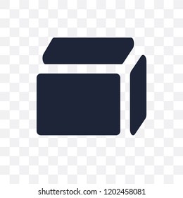 Side to side of a cube transparent icon. Side to side of a cube symbol design from Geometry collection. Simple element vector illustration on transparent background.