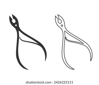Side cutter line icon set. Repair tool illustration vector