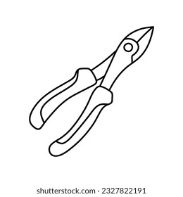 Side Cutters Icon. Doodle Hand Drawn Sketch Design. Vector Illustration.