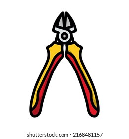 Symbol für Seitenruder. Bearbeitbare, fette Rahmenlinie mit Farbfülldesign. Vektorgrafik.