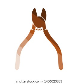Side Cutters Icon. Flat Color Ladder Design. Vector Illustration.