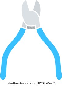 Side Cutters Icon. Flat Color Design. Vector Illustration.