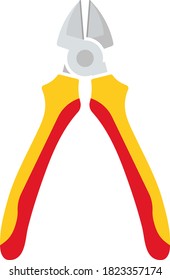 Side Cutters Icon. Flat Color Design. Vector Illustration.