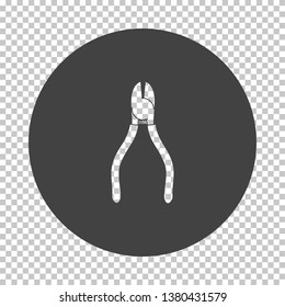 Side cutters icon. Subtract stencil design on tranparency grid. Vector illustration.