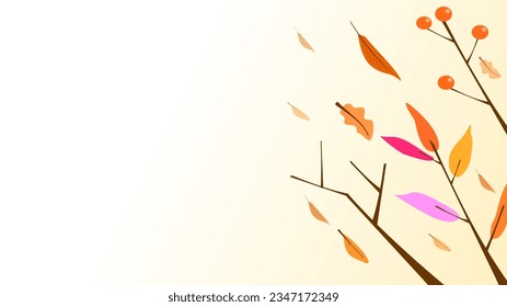 Side design autumn and cottage core elements copy space background