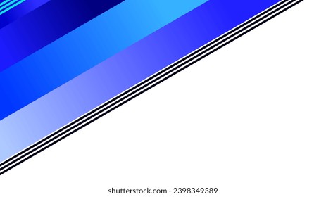 Side diagonal blue and blue green rectangle gradient strips with white copy space presentation background