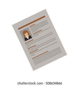 side document with woman curriculum vitae